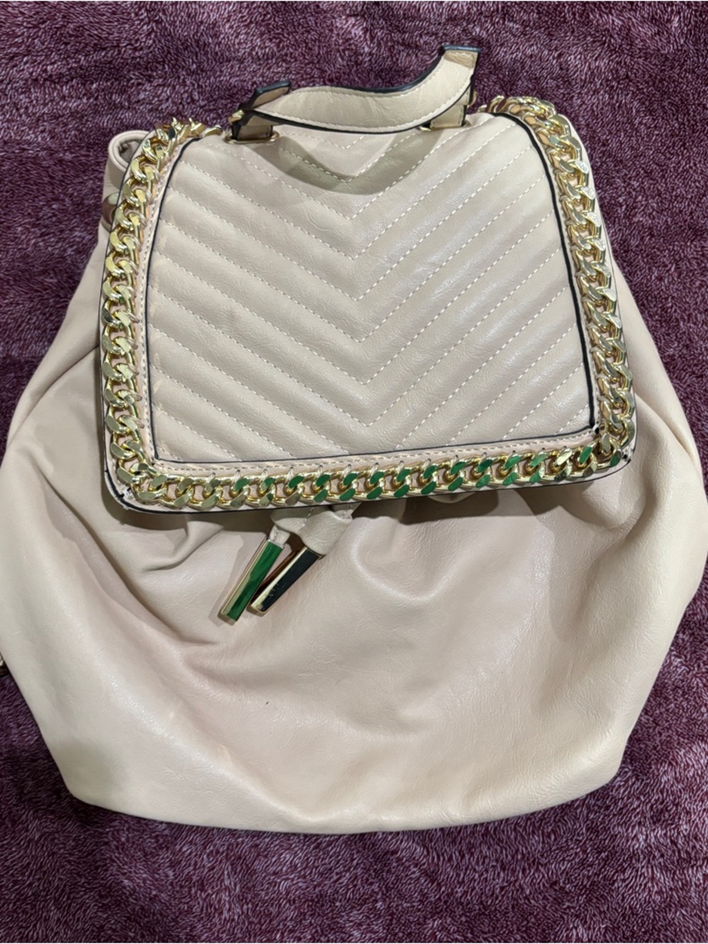 Aldo Quilted Chain Backpack Purse